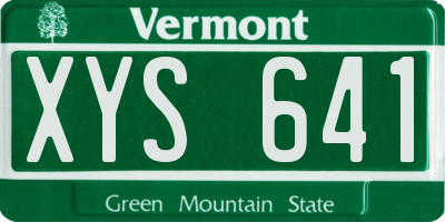 VT license plate XYS641