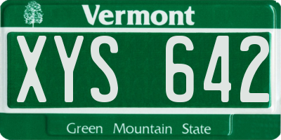 VT license plate XYS642