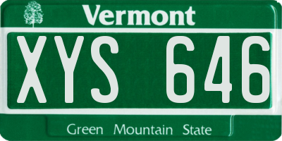 VT license plate XYS646