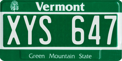 VT license plate XYS647