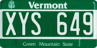 VT license plate XYS649