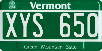 VT license plate XYS650
