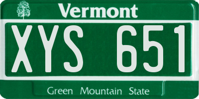 VT license plate XYS651