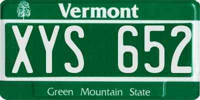 VT license plate XYS652