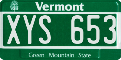 VT license plate XYS653