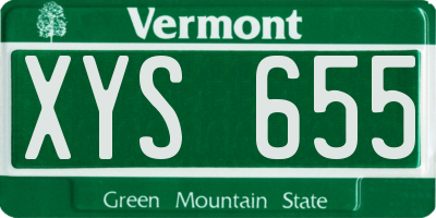 VT license plate XYS655