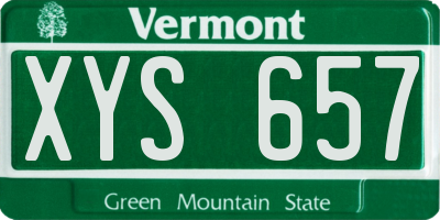 VT license plate XYS657