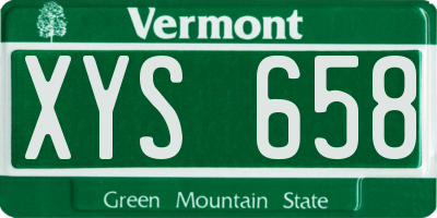 VT license plate XYS658