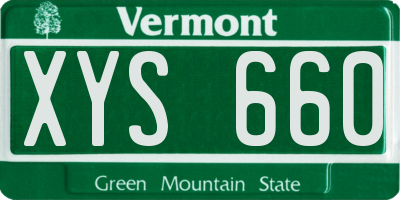 VT license plate XYS660