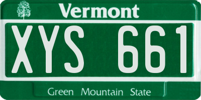 VT license plate XYS661
