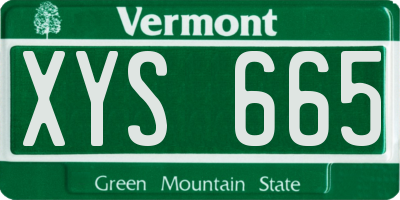 VT license plate XYS665