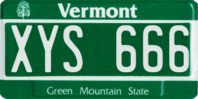VT license plate XYS666