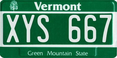 VT license plate XYS667