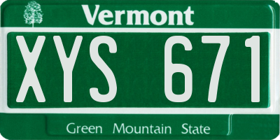 VT license plate XYS671