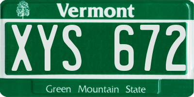 VT license plate XYS672