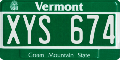 VT license plate XYS674