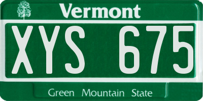 VT license plate XYS675