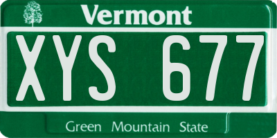 VT license plate XYS677
