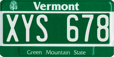 VT license plate XYS678