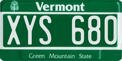 VT license plate XYS680