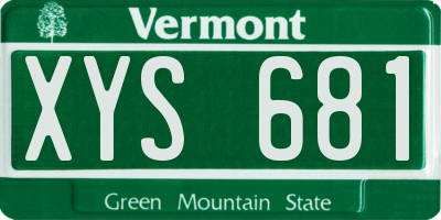 VT license plate XYS681