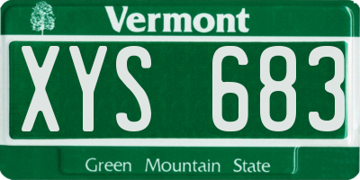 VT license plate XYS683