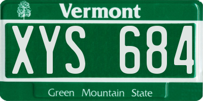 VT license plate XYS684