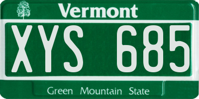 VT license plate XYS685
