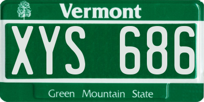 VT license plate XYS686