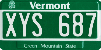 VT license plate XYS687