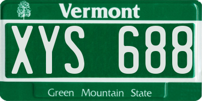 VT license plate XYS688