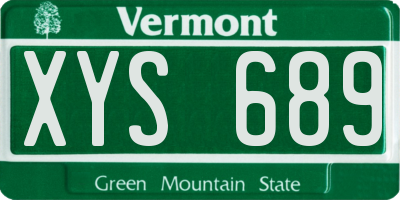 VT license plate XYS689