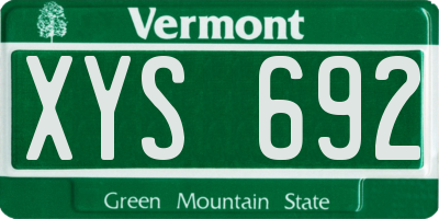 VT license plate XYS692