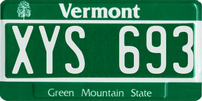 VT license plate XYS693