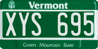 VT license plate XYS695