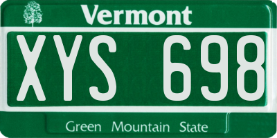 VT license plate XYS698