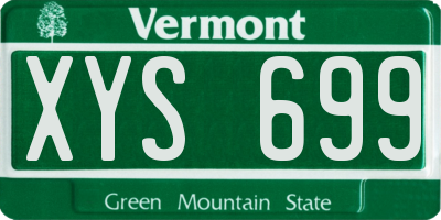 VT license plate XYS699