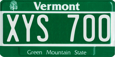 VT license plate XYS700
