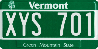 VT license plate XYS701