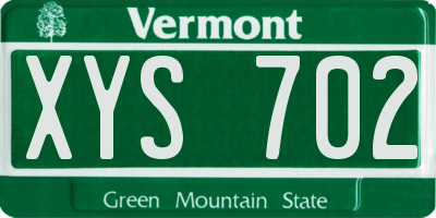 VT license plate XYS702