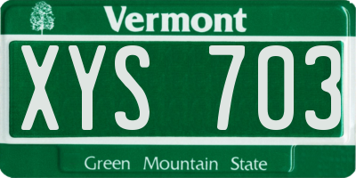 VT license plate XYS703