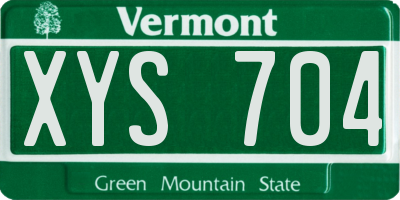 VT license plate XYS704
