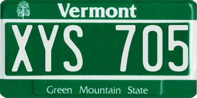 VT license plate XYS705