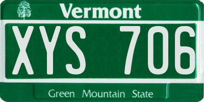 VT license plate XYS706