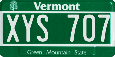 VT license plate XYS707
