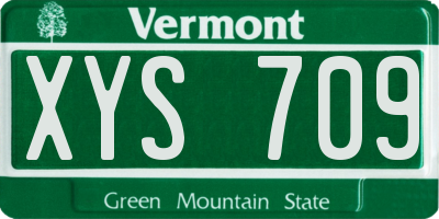 VT license plate XYS709