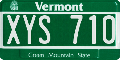 VT license plate XYS710