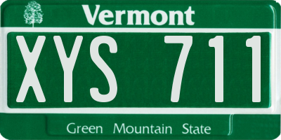 VT license plate XYS711