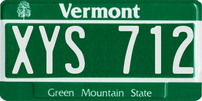 VT license plate XYS712