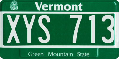 VT license plate XYS713